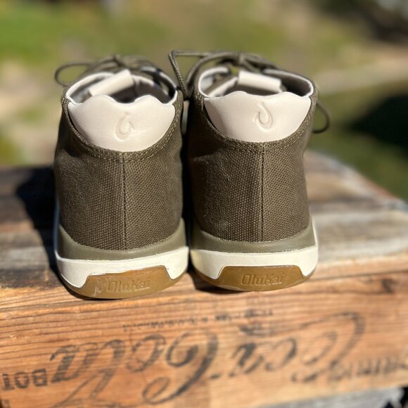NWT OluKai - Papakū ‘Ili Men’s Waxed Canvas Chukka Boots – Olive Size 11 - Olive - Picture 5 of 7